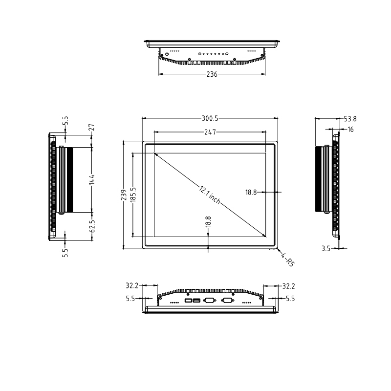 Touch Screen Monitor DM121F Five