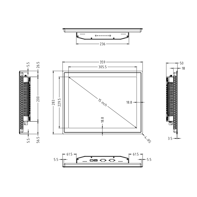 Touch Screen Monitor DM15F-6