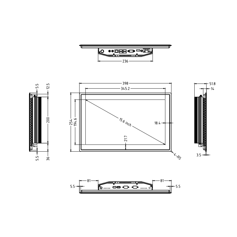 Industrial Touch PC DM156F-6