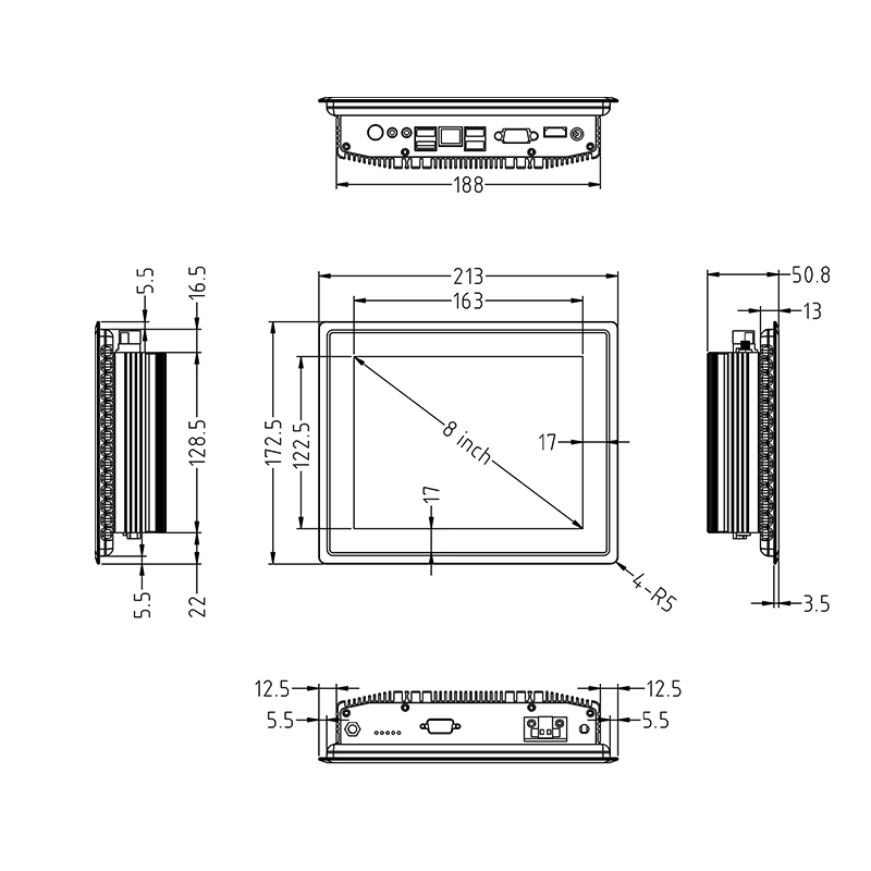 Industrial Touch PC DM080NF-6