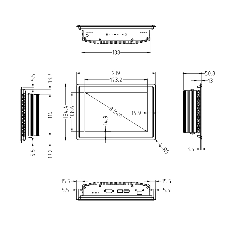 Touch Screen Monitor DM080WF-6