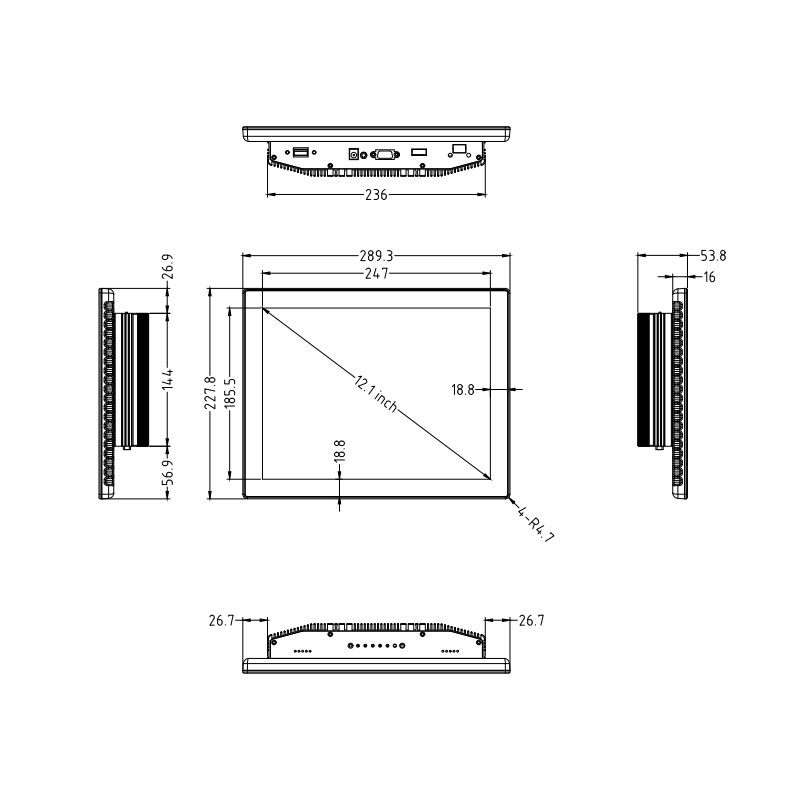 Touch Screen Monitor DM121G-6
