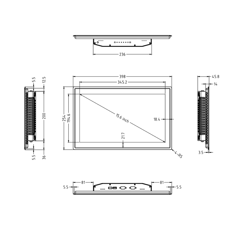 Touch Screen Monitor DM156F-6